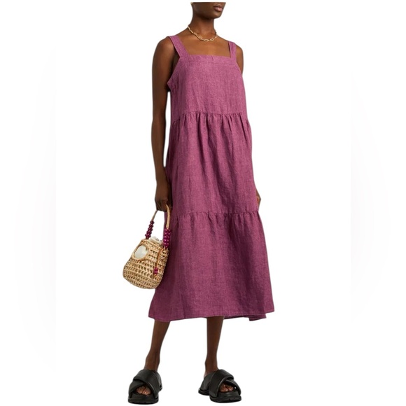 Eileen Fisher Dresses & Skirts - Eileen Fisher Organic Linen Washed Delave Tiered Midi Dress